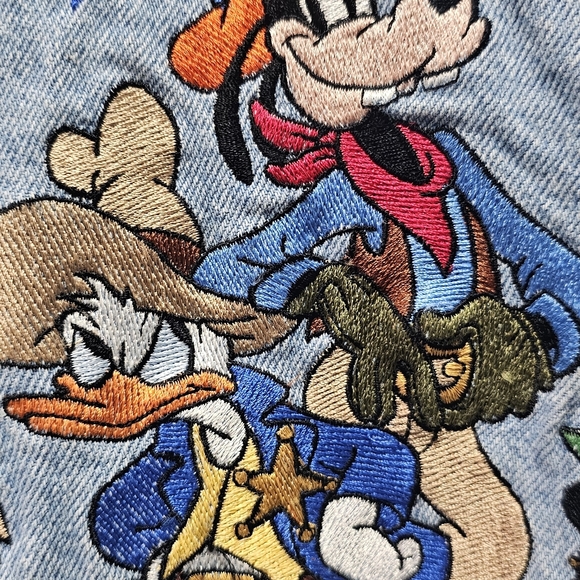 Vintage Too Cute Disney Jean Jacket Western Theme - Picture 10 of 12